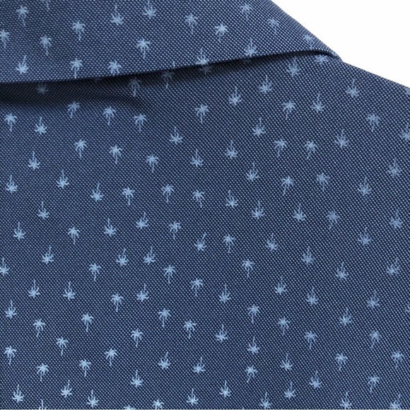 Jack Nicklaus Short Sleeve Polo Shirt Palm Tree Print Eco Choice Large Blue - Picture 7 of 8